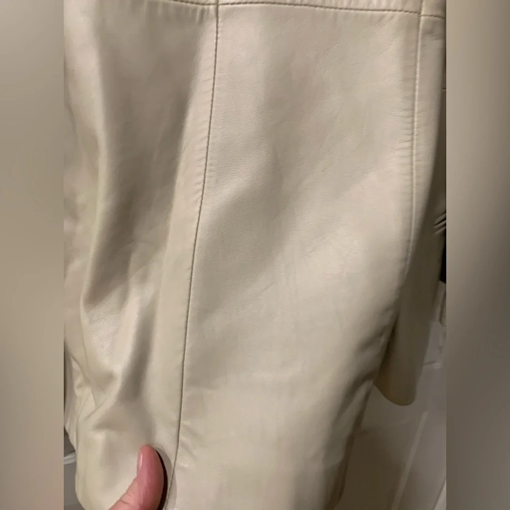 Nordstrom Womens Lamb Skin Leather Cream Everyday Blazer 🌴 - Picture 15 of 16